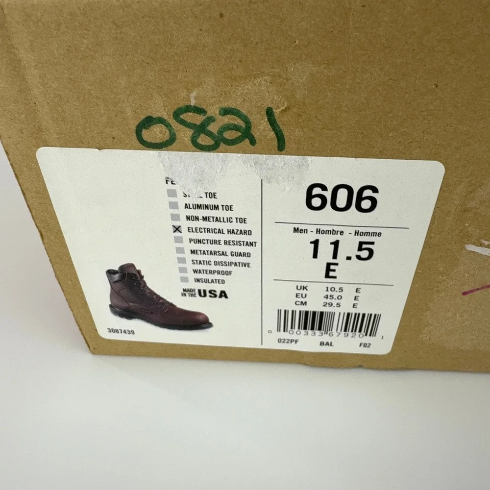 Red Wing 606 Supersole 2.0 6 inch Soft Toe Boot Mens 11.5 E NIB